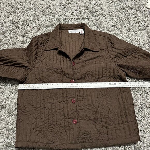 New Direction 90s Brown Quilted Grandma Core Jacket Size XL - Picture 4 of 6